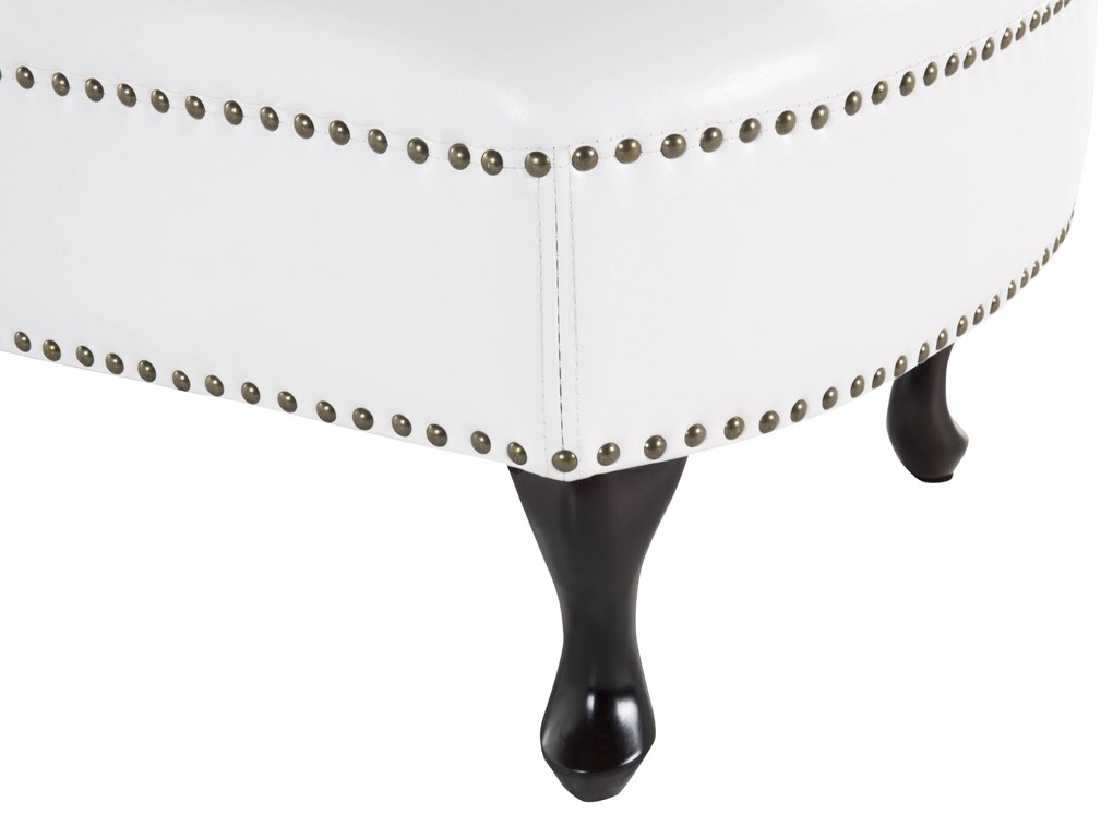 Chaise longue vintage destra in pelle sintetica bianca NIMES Beliani