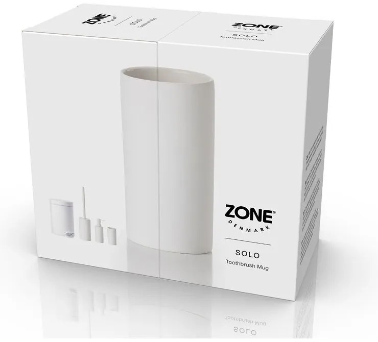 Tazza in porcellana bianca per spazzolini da denti Solo - Zone