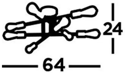 Searchlight 8048-8BK - Lampadario a plafone ARMSTRONG 8xE27/60W/230V ottone