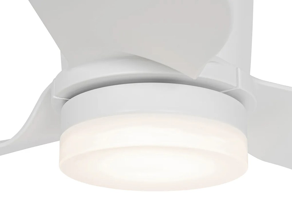 Ventilatore da soffitto bianco 123 cm con LED dimmerabile con telecomando - Patty
