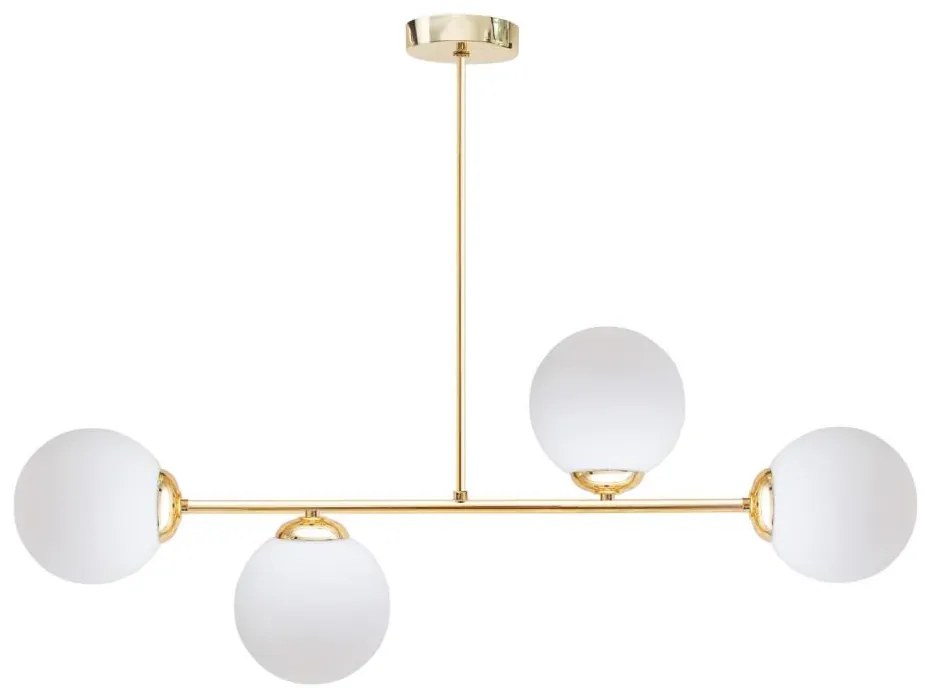 Lampadario a sospensione con supporto rigido FIRA 4xE27/60W/230V oro