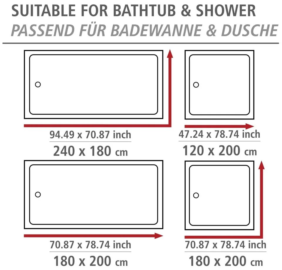 Tenda da doccia 180x200 cm Pastel Dots - Wenko