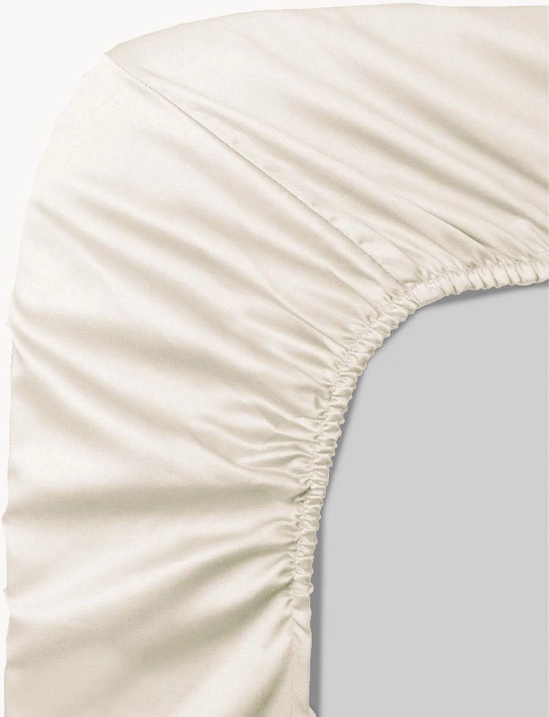 Lenzuolo con angoli boxspring in raso di cotone Ava