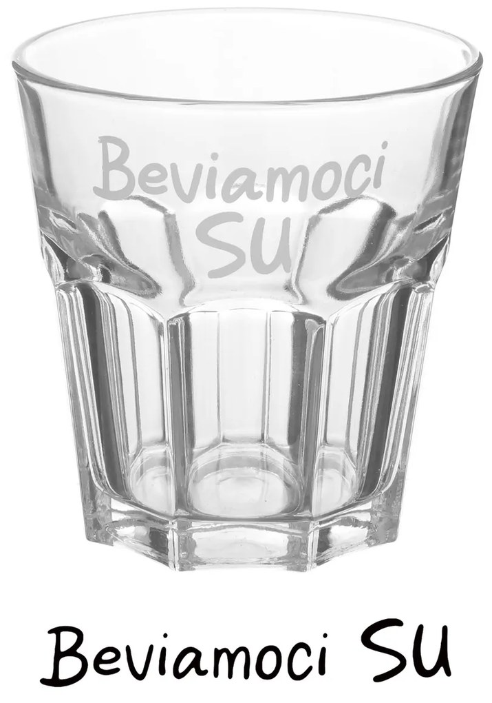 Bicchiere acqua vetro scritta Beviamoci su 290 ml