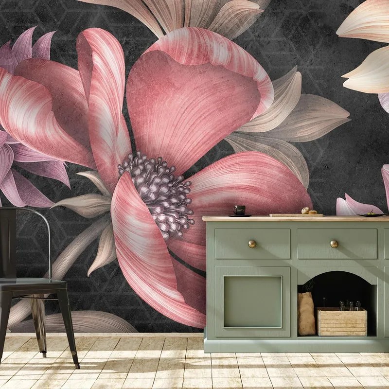 Fotomurale Blooming, nero 450X300 cm