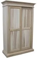 armadio classico 2 porte scorrevoli legno grezzo 128x50x200 - Mobili 2G