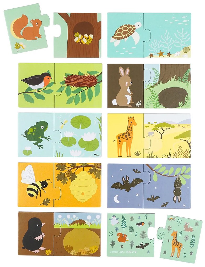 A Little Lovely Company - puzzle di abbinamento - casette degli animali