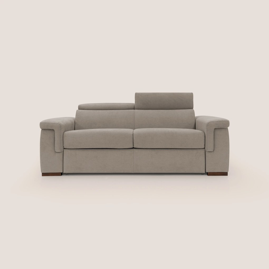 Giunone divano letto con materasso alto 18 cm e poggiatesta reclinabili in tessuto impermeabile T02