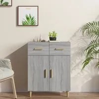 Credenza Grigio Sonoma 69,5x34x89 cm in Legno Multistrato