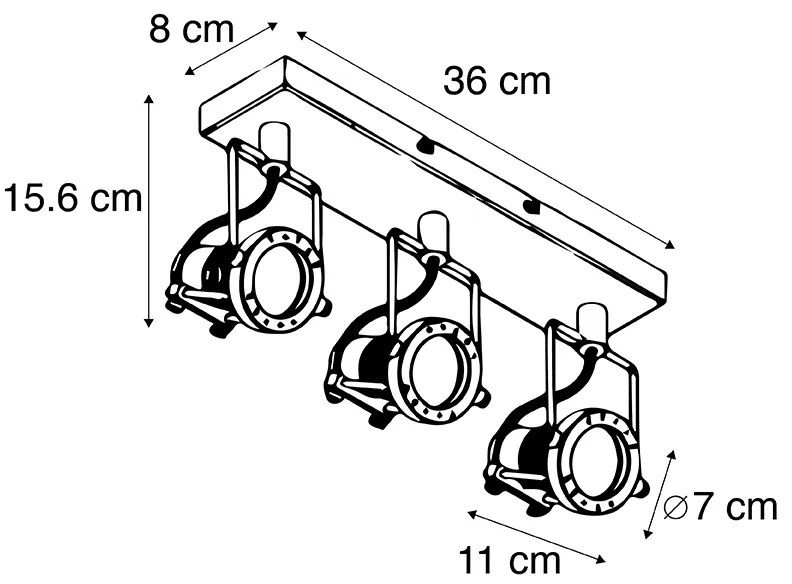 Faretto Smart Nero 3 luci con Wi-Fi GU10 - Suplux