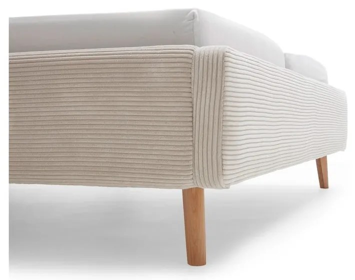 Letto matrimoniale imbottito beige rete non inclusa 140x200 cm Mattis Cord – Meise Möbel