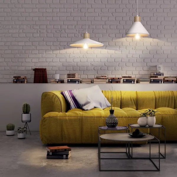 Ledvance - Lampadario a sospensione con filo DECOR PLASTER 1xE27/25W/230V diametro 22 cm gesso bianco