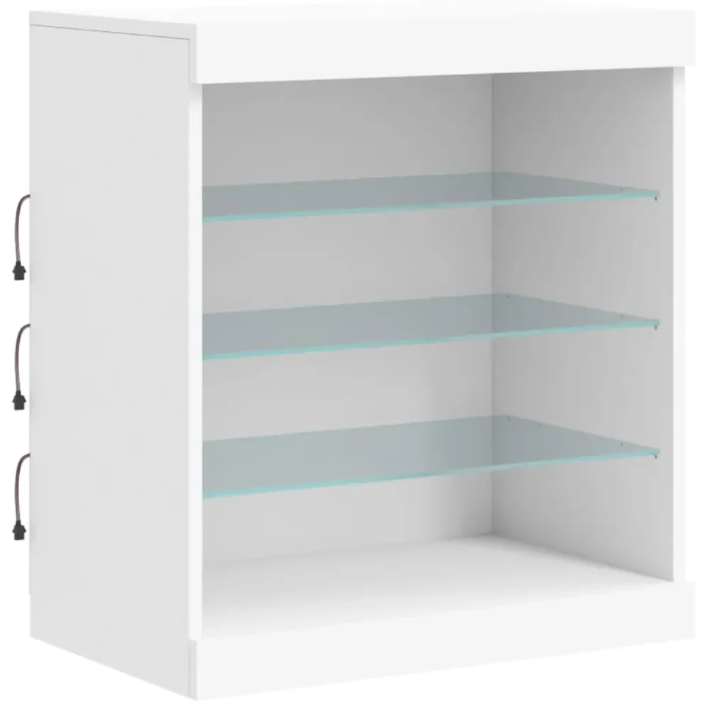 Credenza con luci led bianca 60,5x37x67 cm