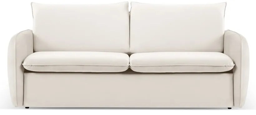 Divano letto in velluto crema 214 cm Vienna - Cosmopolitan Design