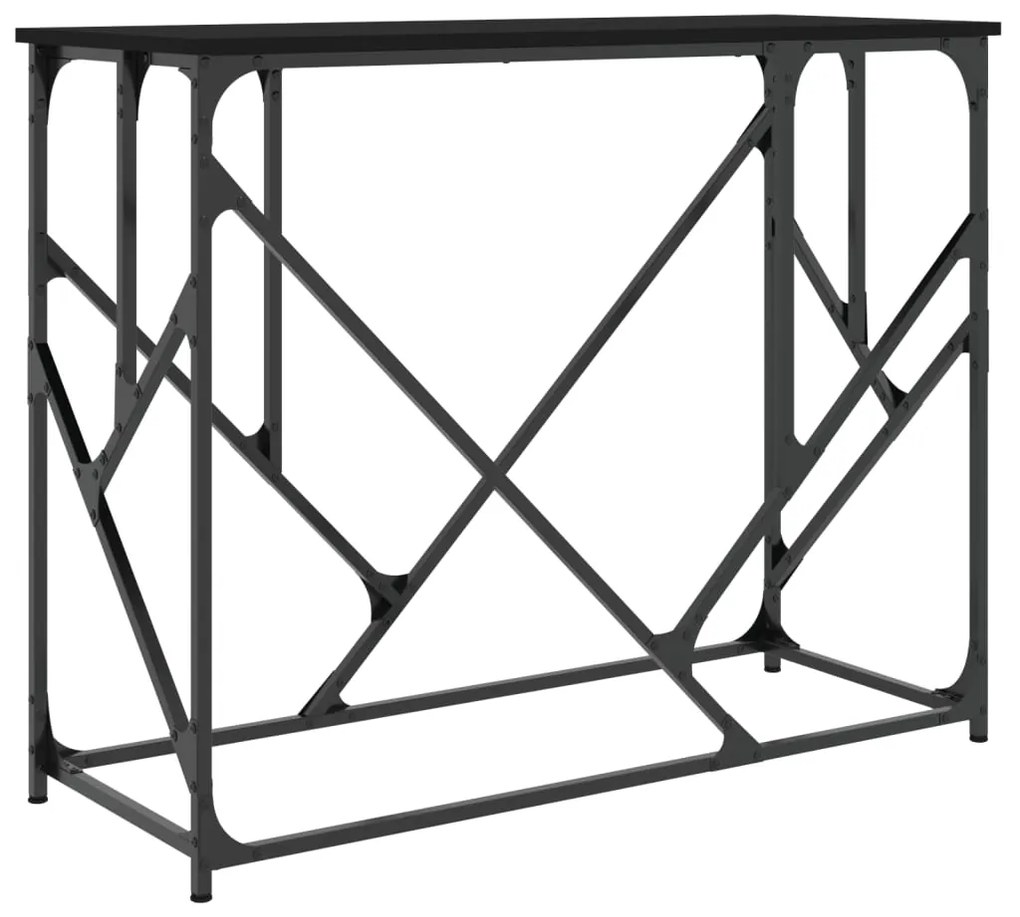Tavolino consolle nero 100x40x80 cm in legno multistrato