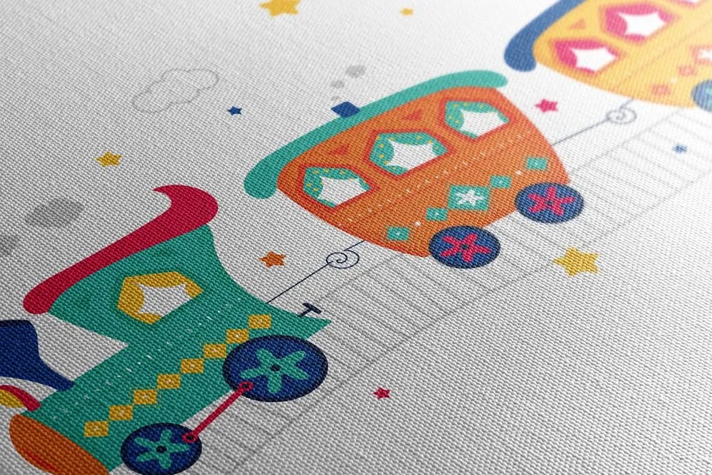 Quadro su tela – Trenino pastello