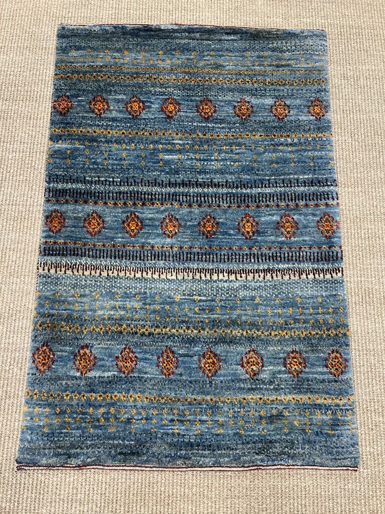 Loribaft Tappeto 60 x 100 Blu (Iran) Annodato A Mano