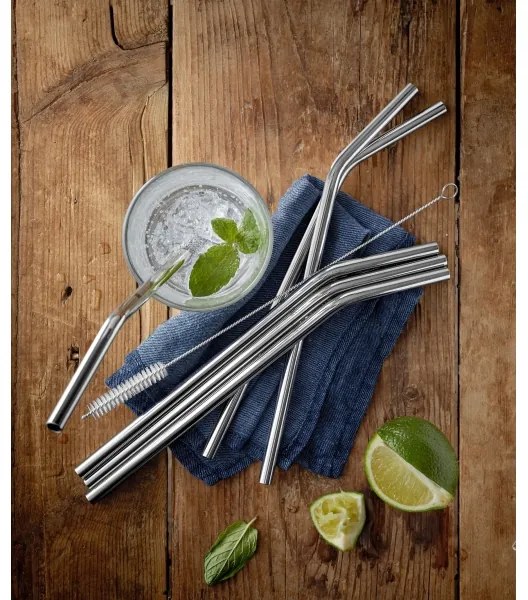 WMF - SET 6x Cannucce in acciaio inox BARIC + spazzola per la pulizia