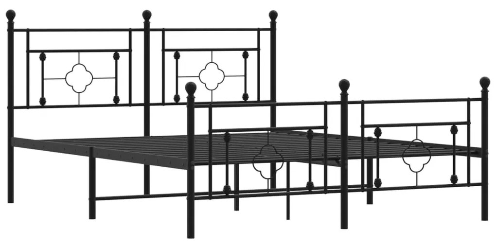 Giroletto con testiera e pediera metallo nero 150x200 cm