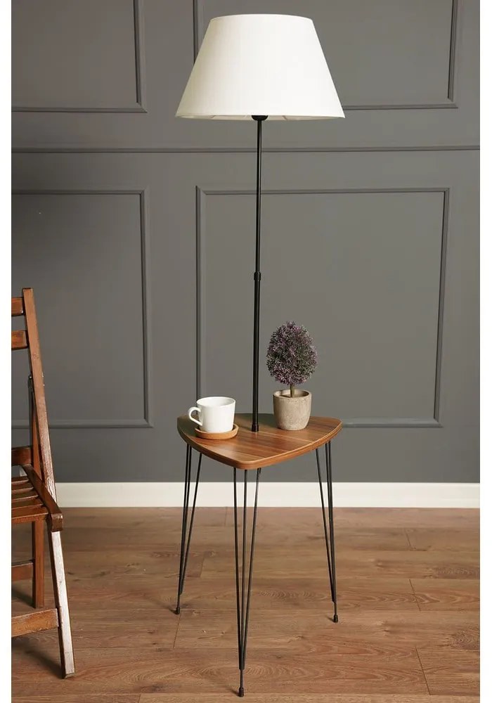 Lampada da terra bianca/di colore naturale con paralume in tessuto (altezza totale 147 cm) – Opviq lights