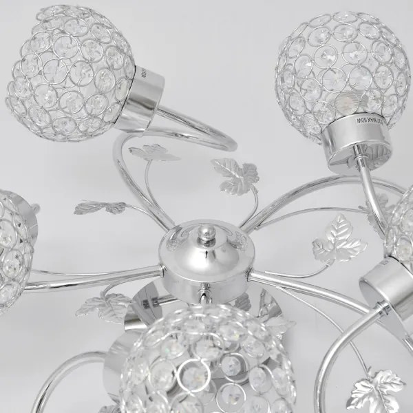 Lampadario a plafone SOPHIA 5xE27/15W/230V cromo lucido/limpido