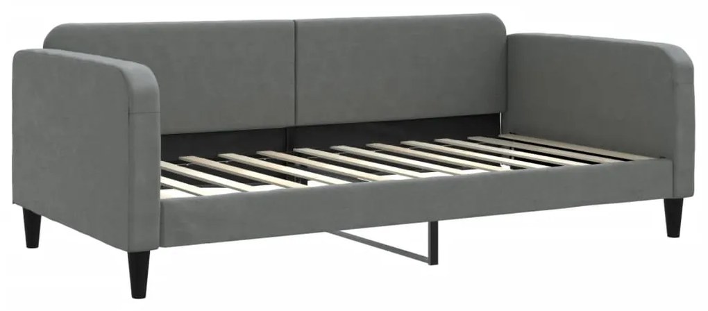 Letto da giorno grigio scuro 100x200 cm in tessuto