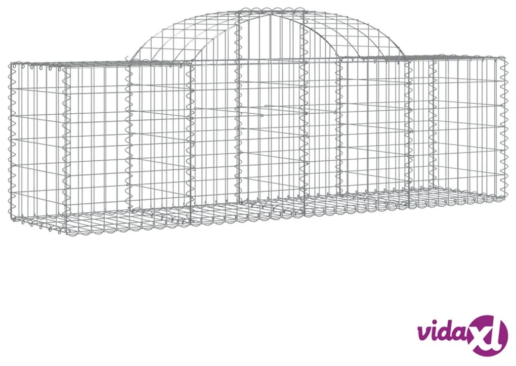 vidaXL Cesti Gabbioni ad Arco 6 pz 200x50x60/80 cm Ferro Zincato
