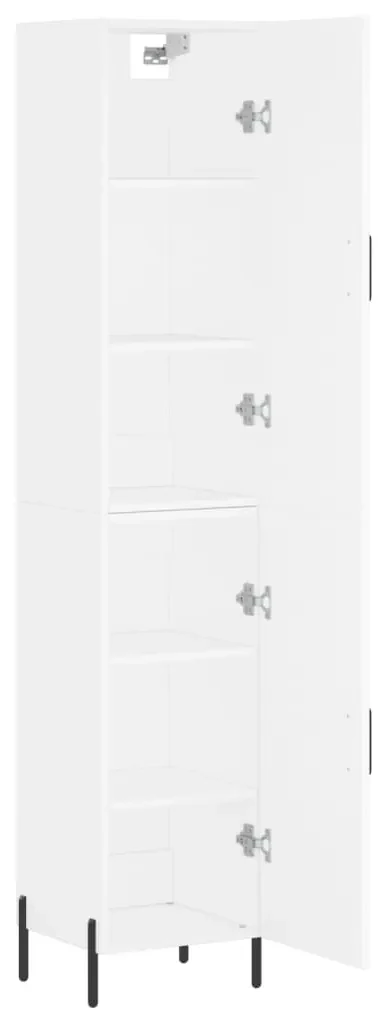 Credenza bianca 34,5x34x180 cm in legno multistrato