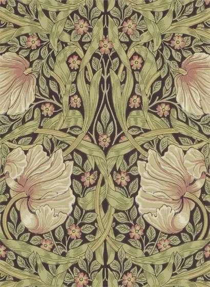 Morris & Co Carta da parati Pimpernel - Bullrush/ Russet