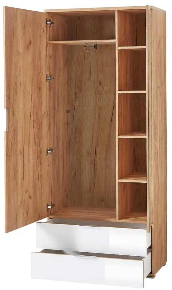 Armadio bianco in rovere con specchio 84x196 cm Telde - Germania