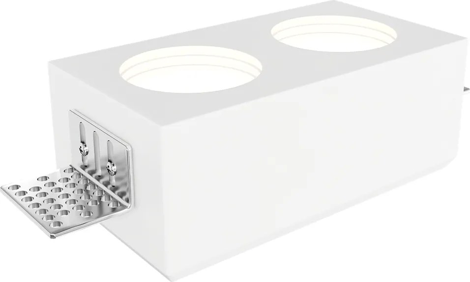 Portafaretto Rettangolare 150x80mm 2xGU10 in Gesso Pitturabile