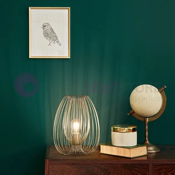 Fabas Luce 3677-34-225 - Lampada da tavolo CAMP 1xE27/40W/230V oro