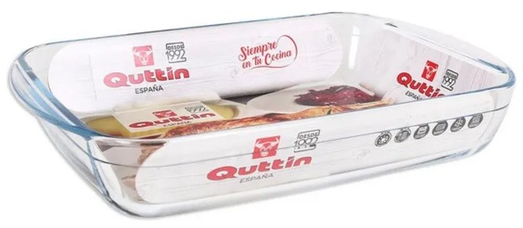 Teglia da Cucina Quttin Vetro Dreptunghiular - 4,2 L - 38,8 x 23,9 x 6,6 cm