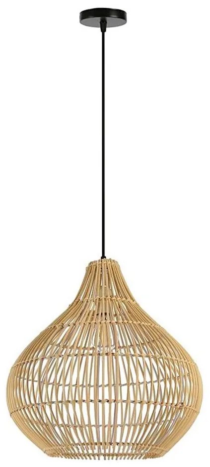 Immax 08257L - Lampadario a sospensione con filo PELO 1xE27/40W/230V diametro 40 cm rattan