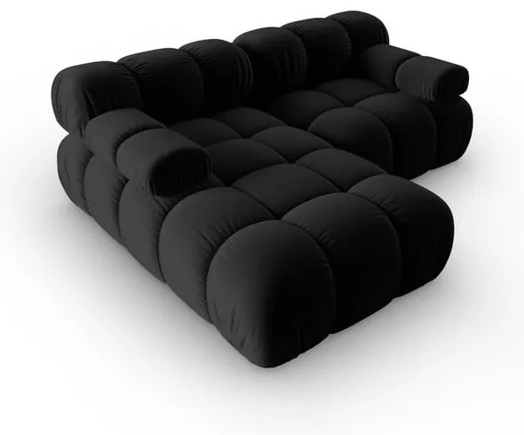 Divano angolare in velluto nero (angolo sinistro) Bellis - Micadoni Home