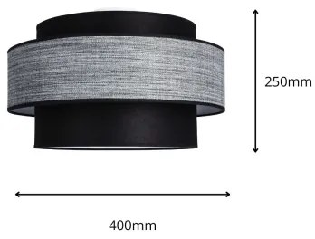 Plafoniera GRACE 1xE27/60W/230V diametro 40 cm nero/grigio