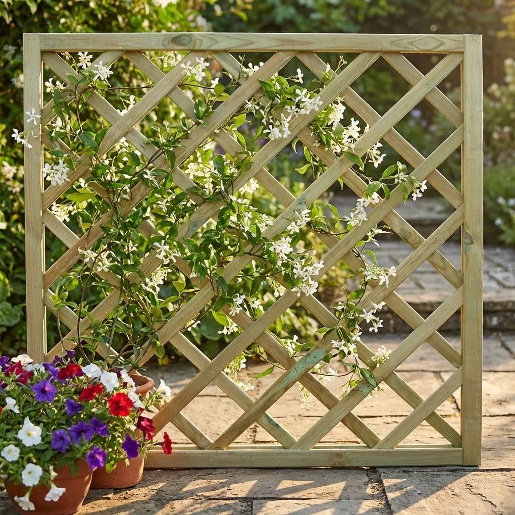 griglia da giardino in legno di pino impregnato in autoclave 90 x 90 cm