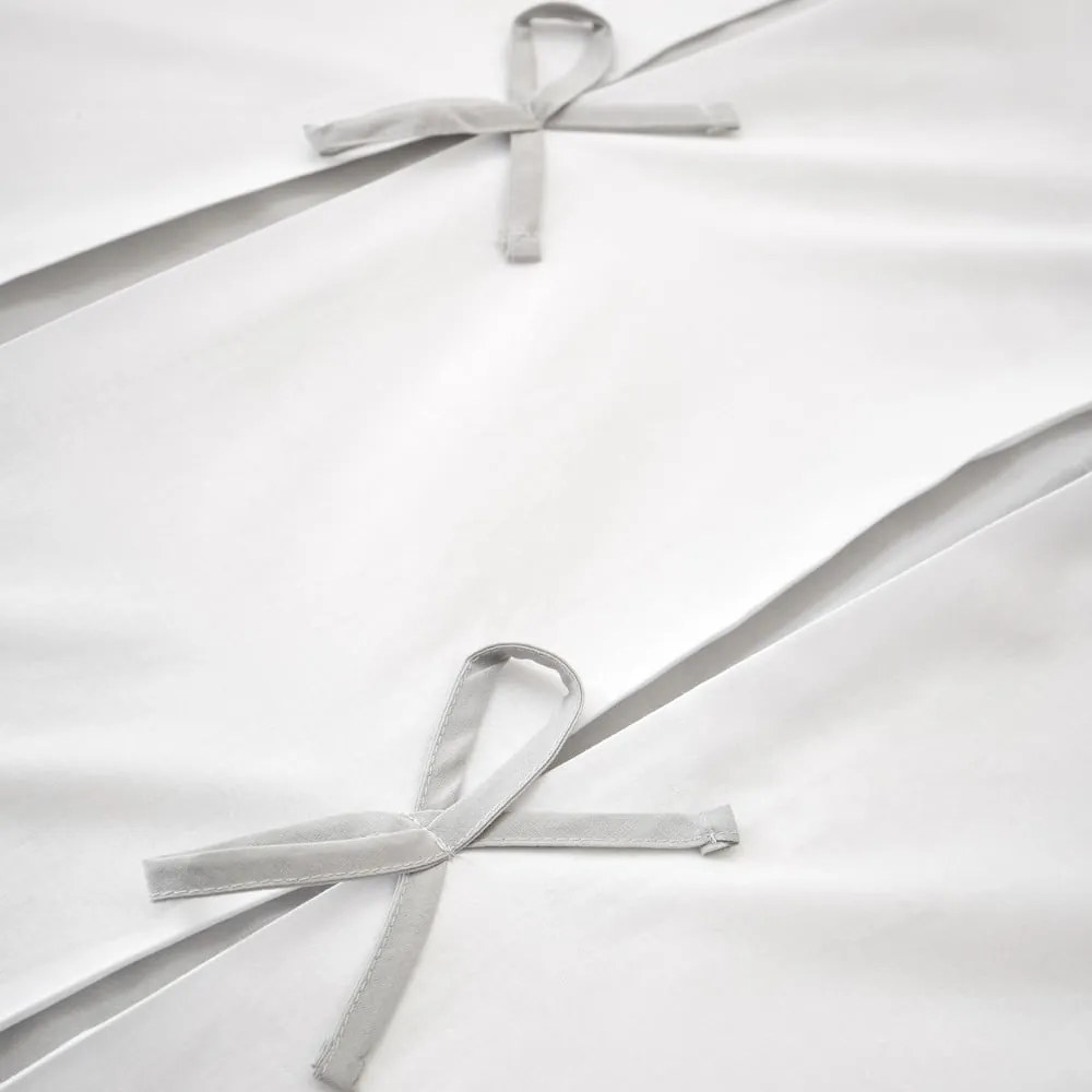 Set copripiumino e federa bianco e grigio per letto matrimoniale e per letto esteso 230x220 cm Milo Bow – Catherine Lansfield