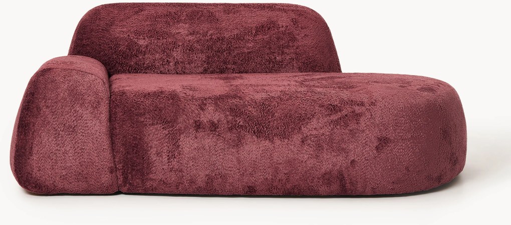 Divano 2 posti con chaise longue in teddy bouclé Wolke