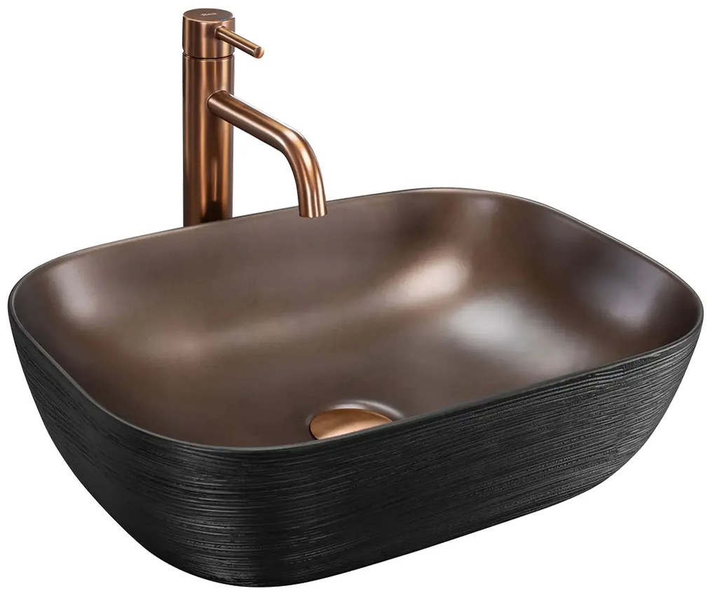 Lavabo da appoggio Rea Belinda COPPER BRUSH / Black