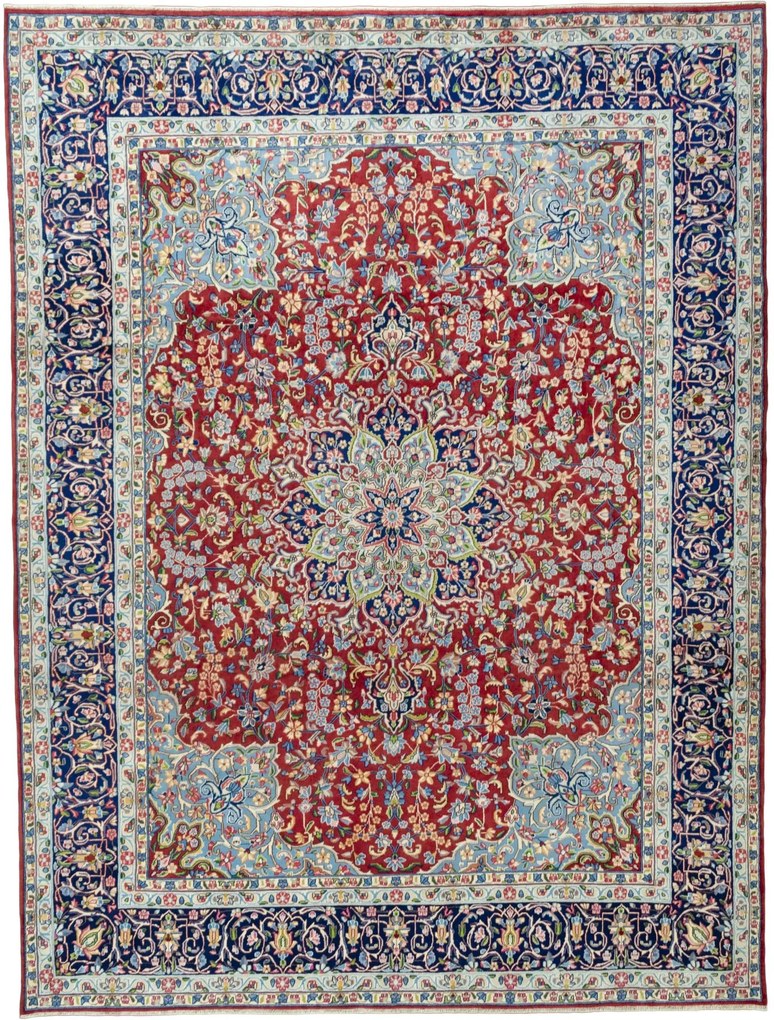 Kerman Tappeto persiano 410 x 310 Rosso (Iran) Annodato A Mano