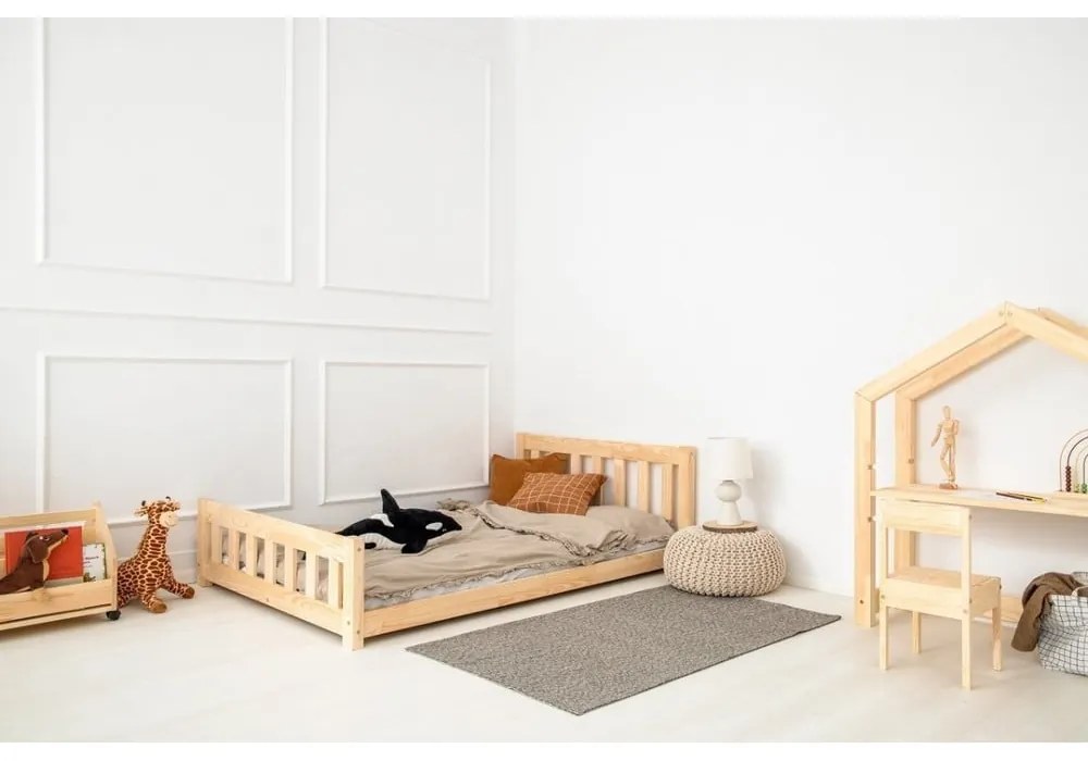 Letto per bambini in legno di pino in colore naturale 140x200 cm CPN - Adeko