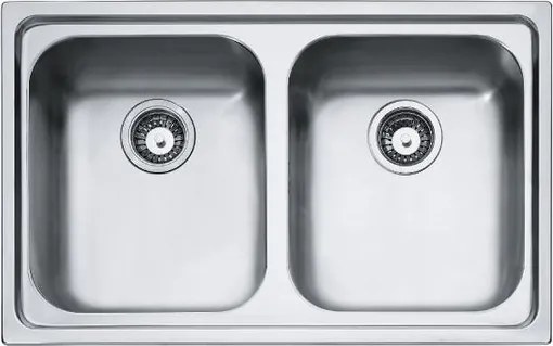 Lavello 2 vasche in inox argento FRANKE Radar RRX 620 L 50 x L 86 cm