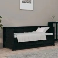 Dormeuse Nera 90x190 cm in Legno Massello di Pino cod mxl 58311