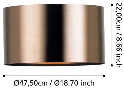 Eglo 390114 - Plafoniera SAGANTO 1xE27/25W/230V rame