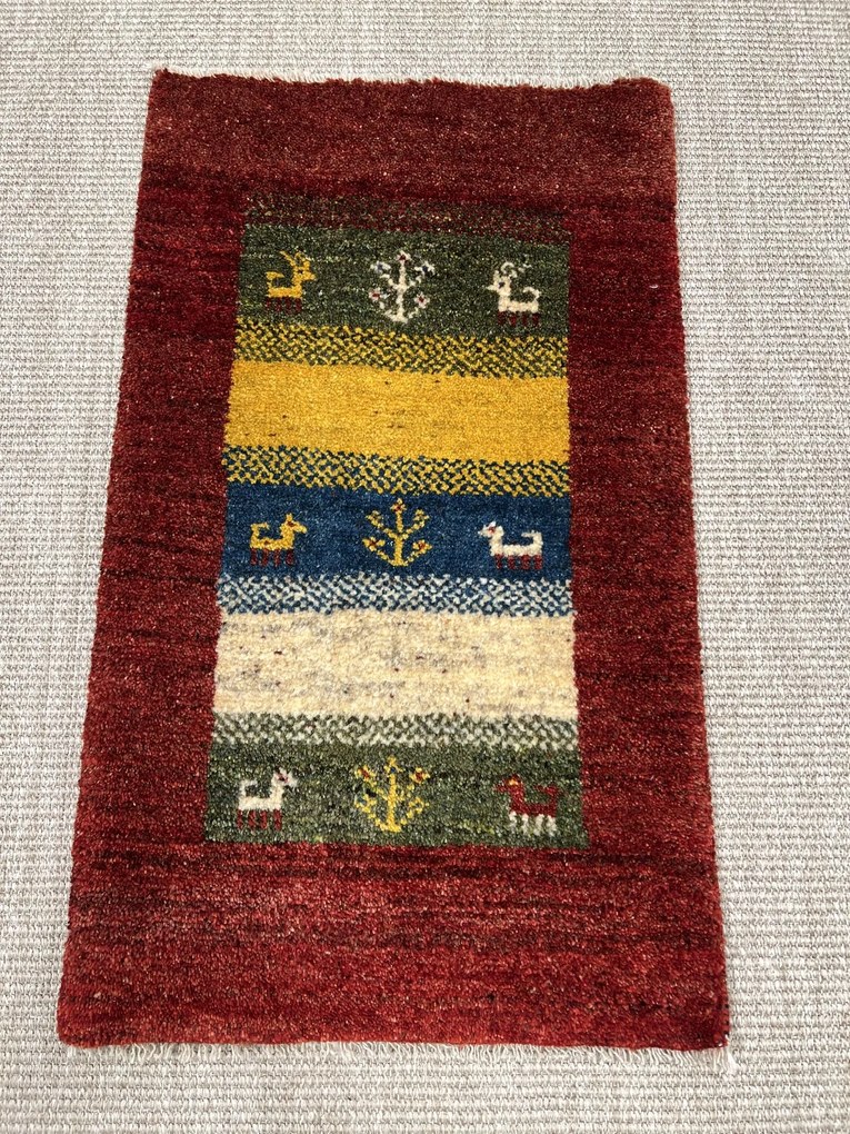 Gabbeh Tappeto 80x50 Verde (Iran) Annodato A Mano
