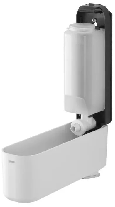 Dispenser sapone liquido a muro bianco da 350 ml con fissaggi inclusi