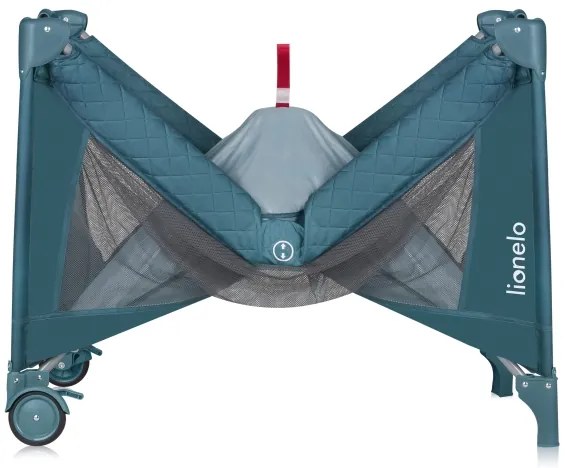 Lionelo - Lettino da viaggio FLOWER Verde Turchese