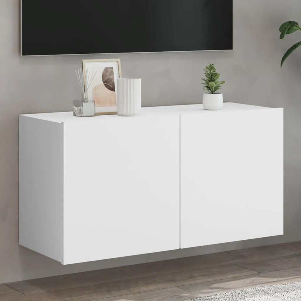 Mobile tv a parete bianco 80x30x41 cm