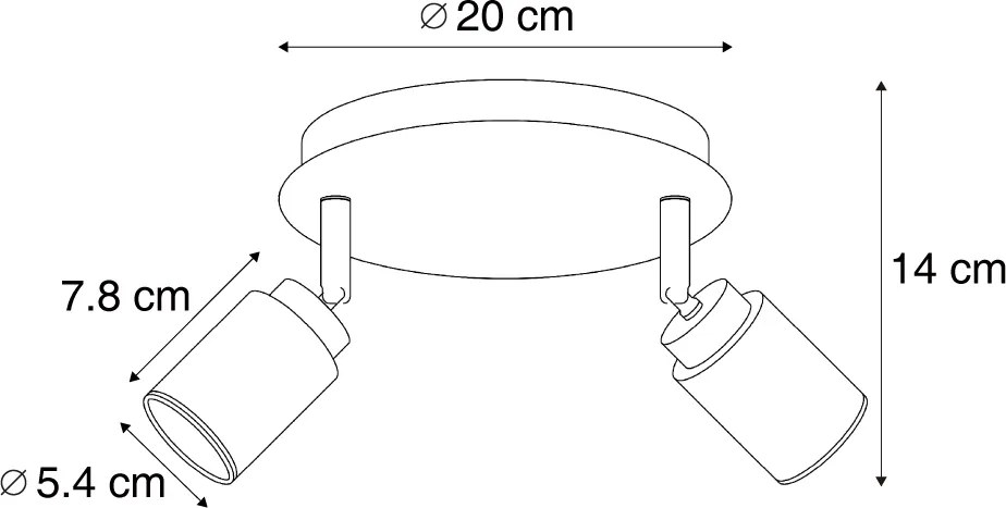 Faretto da bagno moderno beige 2 luci IP44 - Ducha